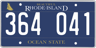 RI license plate 364041