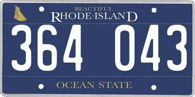 RI license plate 364043