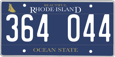 RI license plate 364044