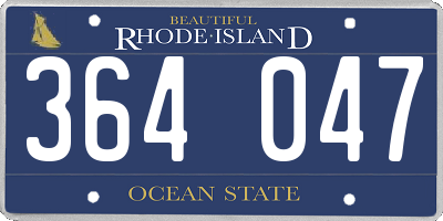 RI license plate 364047