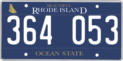 RI license plate 364053