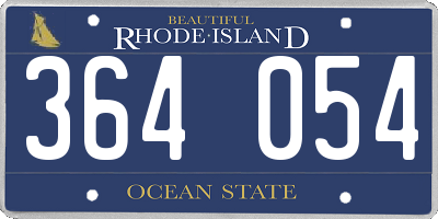 RI license plate 364054