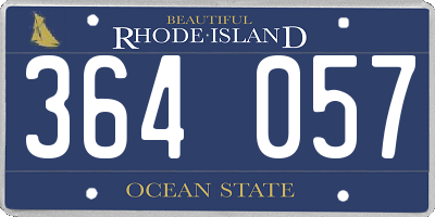 RI license plate 364057