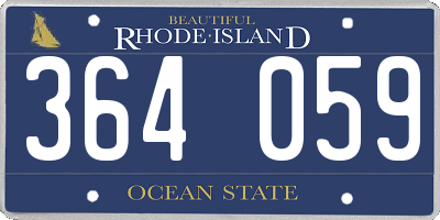 RI license plate 364059