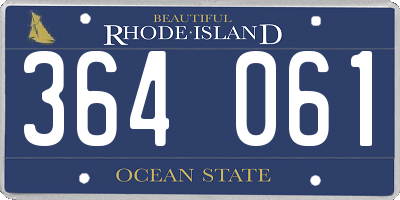 RI license plate 364061