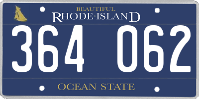 RI license plate 364062