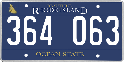 RI license plate 364063