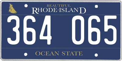 RI license plate 364065
