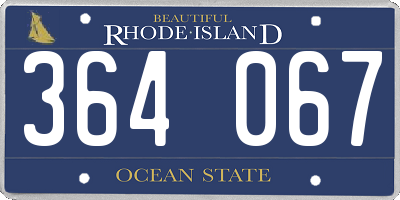 RI license plate 364067