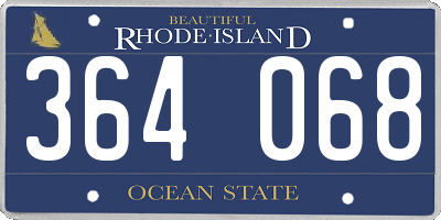 RI license plate 364068