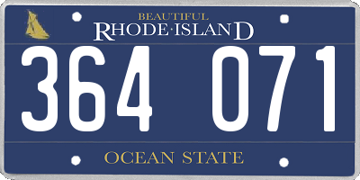 RI license plate 364071