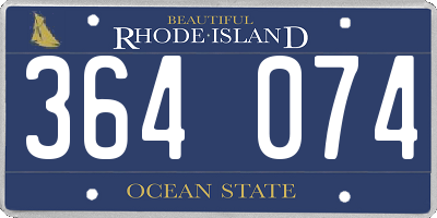 RI license plate 364074