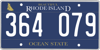 RI license plate 364079