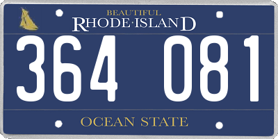 RI license plate 364081