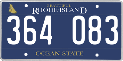 RI license plate 364083