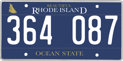 RI license plate 364087