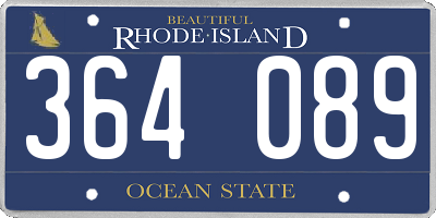 RI license plate 364089