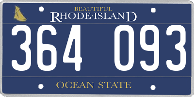RI license plate 364093