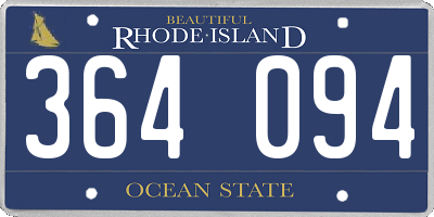 RI license plate 364094