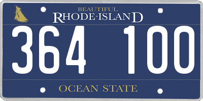 RI license plate 364100
