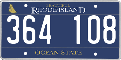 RI license plate 364108