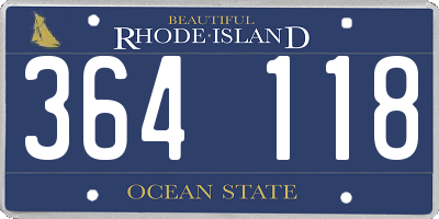 RI license plate 364118
