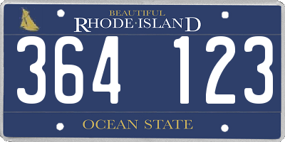 RI license plate 364123