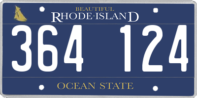 RI license plate 364124