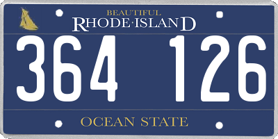 RI license plate 364126