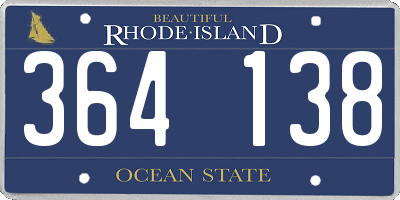 RI license plate 364138