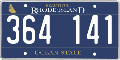 RI license plate 364141