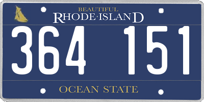 RI license plate 364151