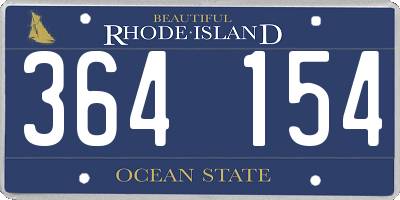 RI license plate 364154