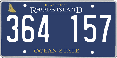 RI license plate 364157