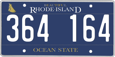 RI license plate 364164