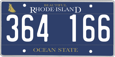 RI license plate 364166