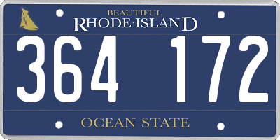 RI license plate 364172