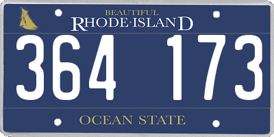 RI license plate 364173