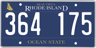 RI license plate 364175
