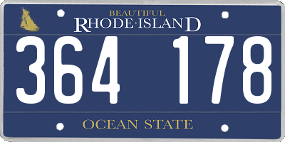 RI license plate 364178