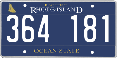 RI license plate 364181