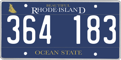 RI license plate 364183