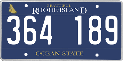 RI license plate 364189
