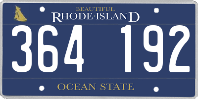 RI license plate 364192