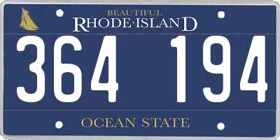 RI license plate 364194