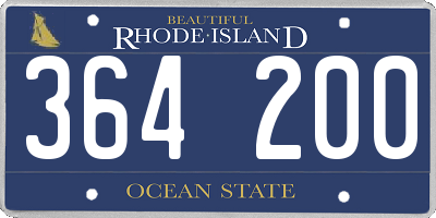 RI license plate 364200