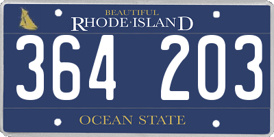 RI license plate 364203
