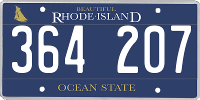 RI license plate 364207