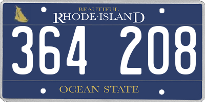 RI license plate 364208