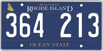 RI license plate 364213